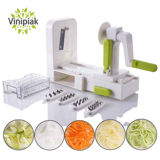 Folding 5 Blade Vegetable Spiralizer Slicer